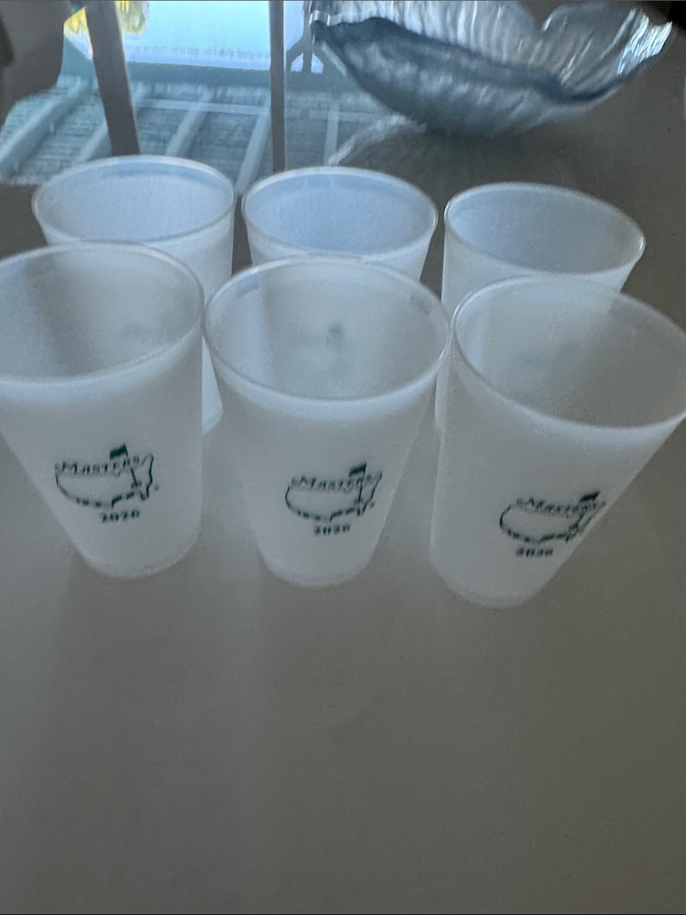 Masters Club Tournament 2026 White Cups Plastic Tumblers - Set of 6 NEW